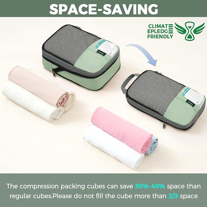 BAGAIL 4 Set/6 Set/8 Set Compression Packing Cubes Travel Accessories - Image 6