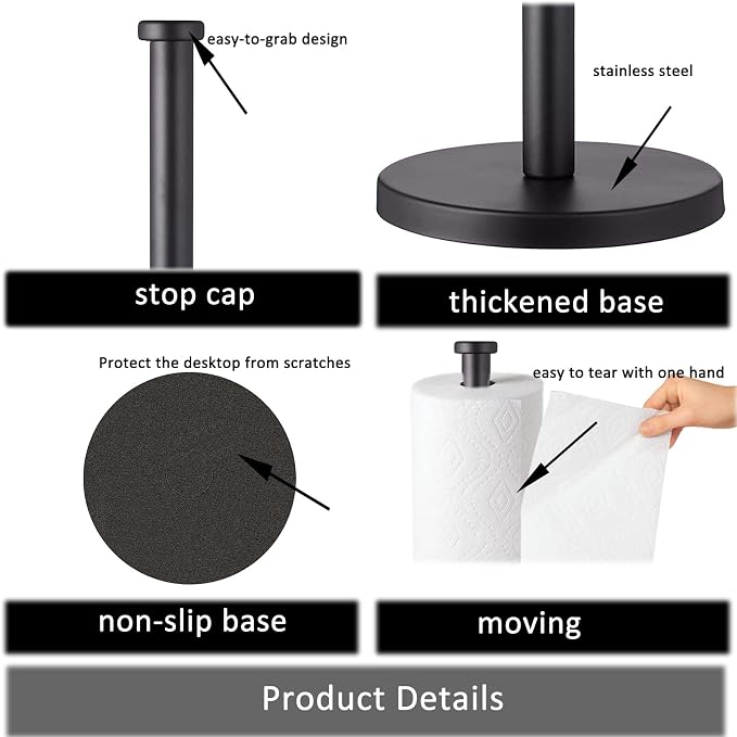 Black Standing Paper Towel Holder - Image 3
