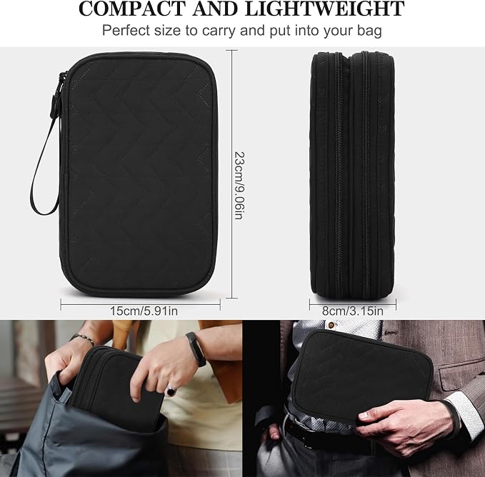 FYY Electronic Organizer, Travel Tech Pouch Bag, Waterproof, Double Layers - Image 2