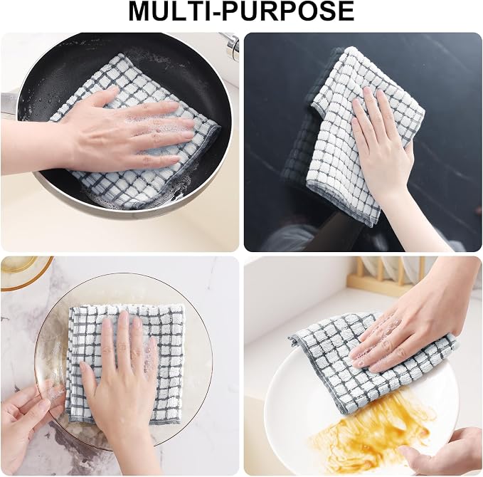 Kitinjoy Cotton 12 Pack Terry Kitchen Dish Cloths - Image 5