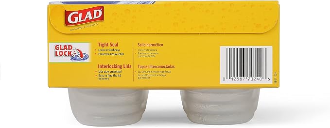Glad GladWare Mini Round Food Storage Containers, 4 Oz, lock-tight seal - Image 5