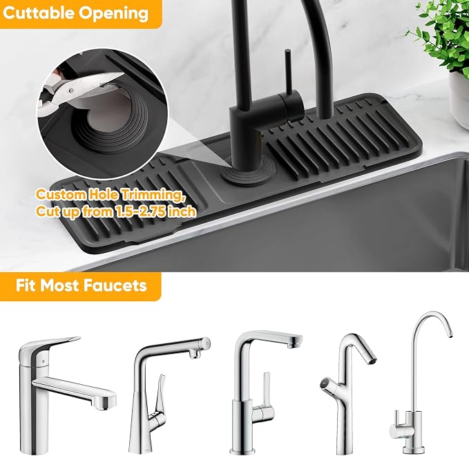 17.7'' Folding Faucet Mat for Kitchen Sink Splash Guard Kitchen Sink Faucet Mat - Image 7