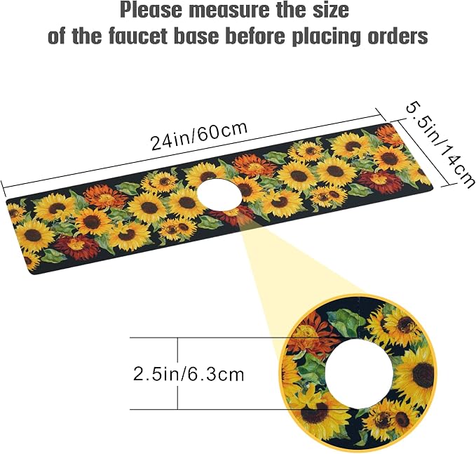 Sink Faucet Absorbing Mat, 2 Pack Drying Mat Around Faucet Sink Splash Guard - Image 4
