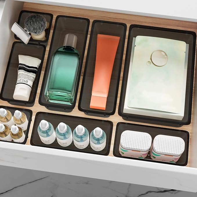 12 PCS Drawer Organizer Set, Makeup Organizers, Tool Storage Trays, Desk Drawer - Image 7