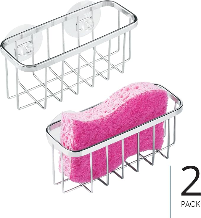 iDesign Stainless Steel Suction Sponge Holder - Image 2