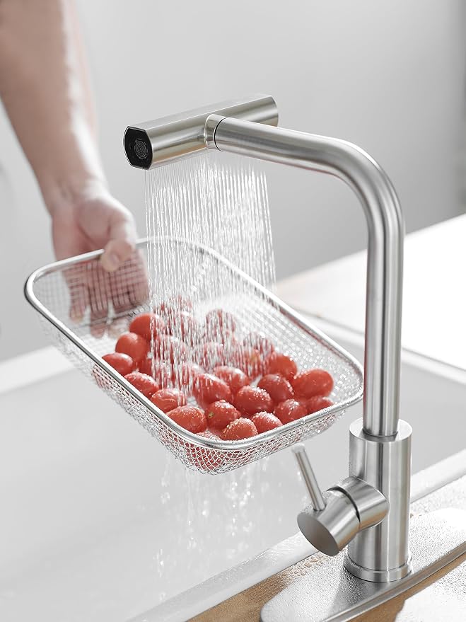 Kitchen Faucets with Pull Down Sprayer, Waterfall Kitchen Sink Faucet, - Image 4