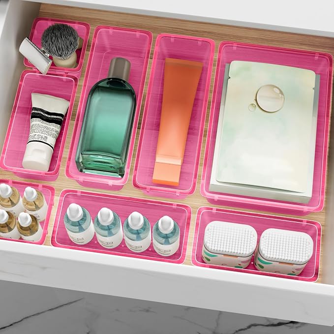 12 PCS Drawer Organizer Set, Makeup Organizers, Tool Storage Trays, Desk Drawer - Image 8