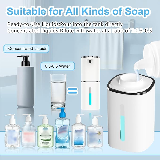 OHIFAST Automatic Liquid Soap Dispenser Touchless, USB Rechargeable Smart Hand - Image 7
