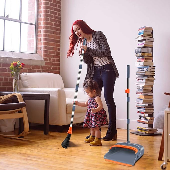 Upgrade Broom and Dustpan Set, Self-Cleaning - Image 7