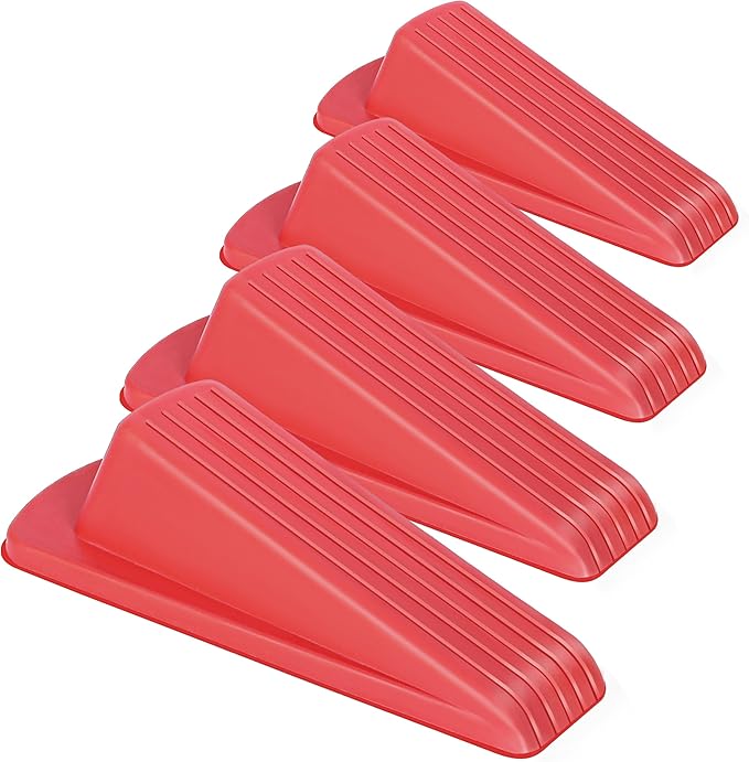 Door Stoppers 4 Pack Premium Rubber Wedge Heavy Duty | by BHYTAKI