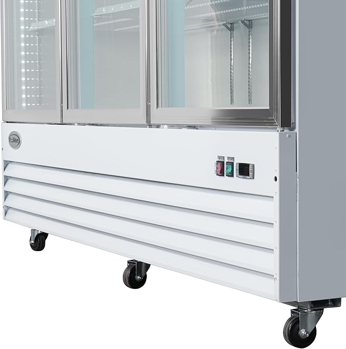 KoolMore 80 in. Commercial Three Glass Door Display Upright Freezer Merchandiser in White 52 Cu. Ft. (MDF-3GD-52C-WH)