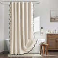 MIULEE 72"x108" Extra Long Scalloped Linen Shower Curtain Cream by MIULEE