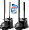FORASTO 2Pack 2 in 1 Toilet Brush and Plunger Set, Extended Handle Plunger by FORASTO