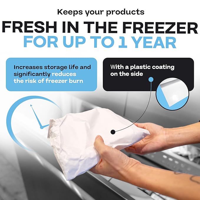 Freezer Paper Roll 36" x 13200" (1100 feet) - USA-made Large White Paper for Freezing Food, Meat & Fish - Freezer Material with Special Coating-Strong Barrier Against Air and Moisture by IDL Packaging