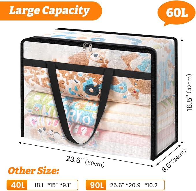 BlissTotes Moving Bags 60L 8PCS, Transparent Containers - Image 4