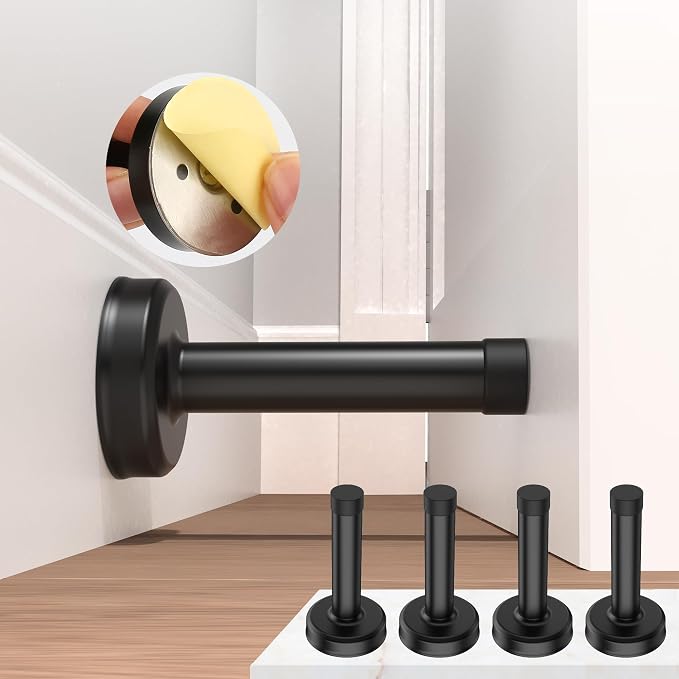 4 Pack Door Stops, 304 Stainless Steel Door Stoppers, Easy Installation by Profasion