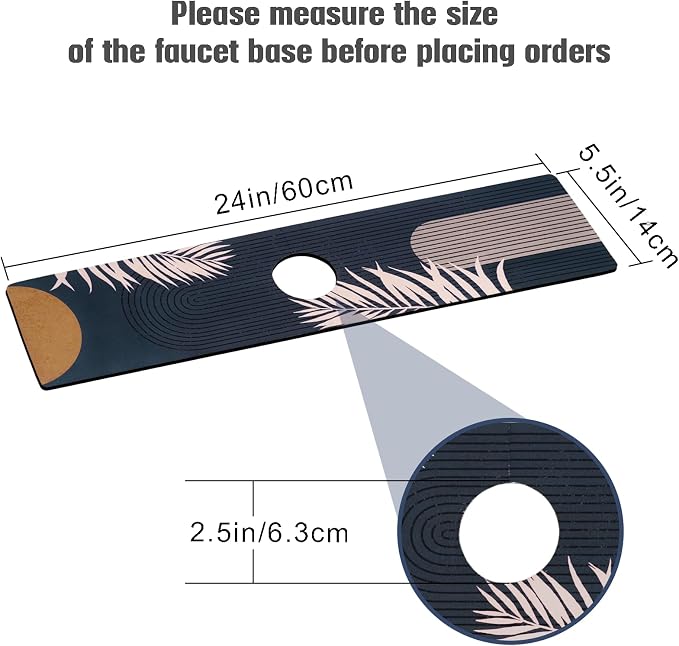 Sink Faucet Absorbing Mat, 2 Pack Drying Mat Around Faucet Sink Splash Guard - Image 2
