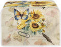 Vintage Butterfly Sunflower 4 Slice Toaster Cover - Bread Machine Dust Cover Protection, Stain Resistant with Handle Keep Clean
