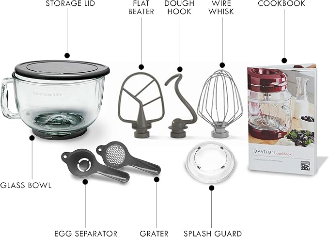 Kenmore Elite Ovation 49090 Exclusive Pour-In Top, 5-Qt. Tilt-Head Kitchen Stand Mixer, Metallic Silver