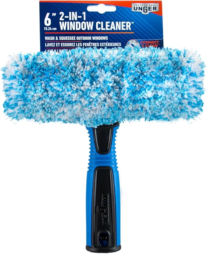 Unger Professional Connect and Clean 2-in-1 Squeegee and Scrubber, 6” Window - Image 7
