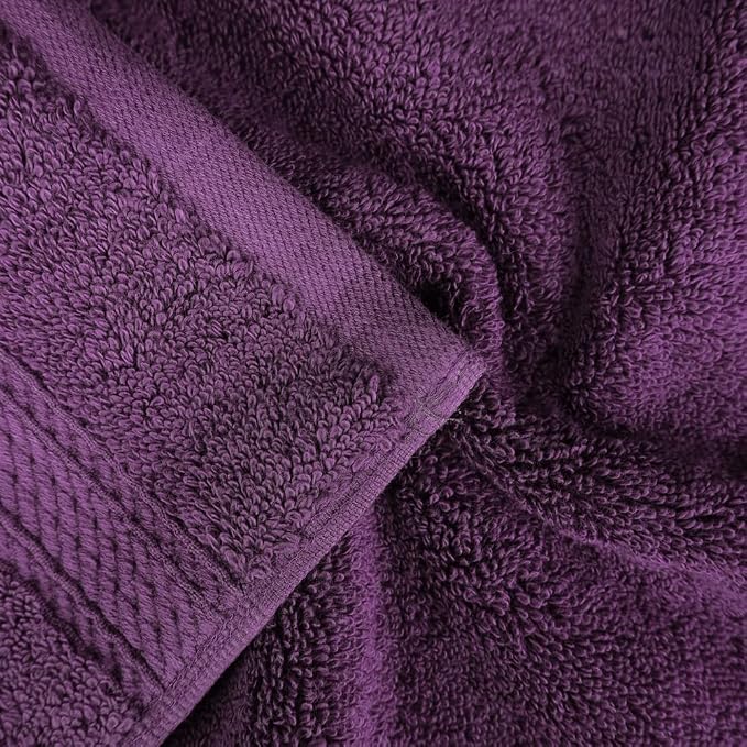 Superior Egyptian Cotton Plush & Absorbent, Face Towel Set of 6, Plum | Quick - Image 4