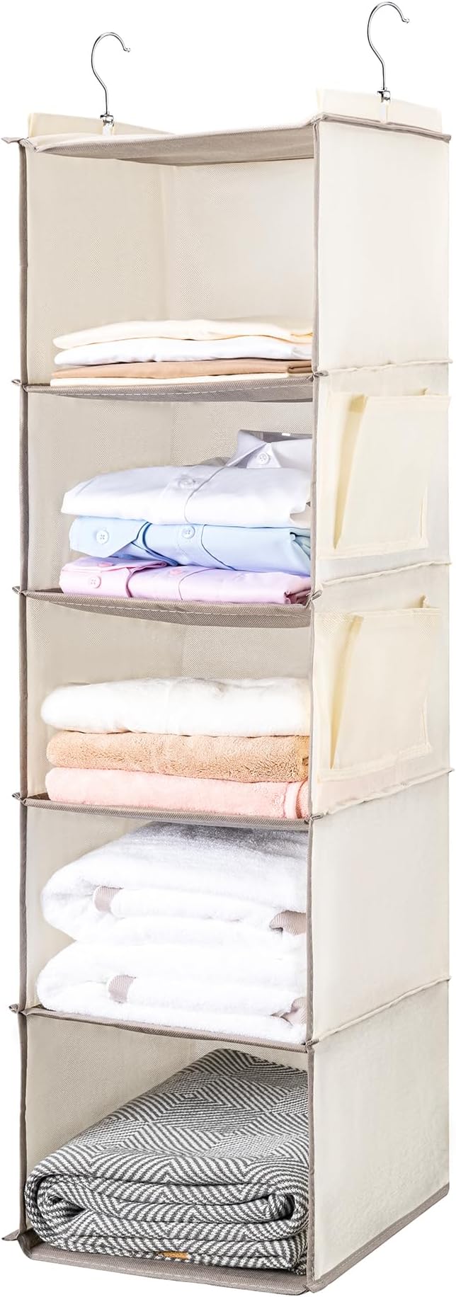 BOOMIBOO Hanging Closet Organize and Shelves, 5-Hanging Shelf （2 Pack - Image 3