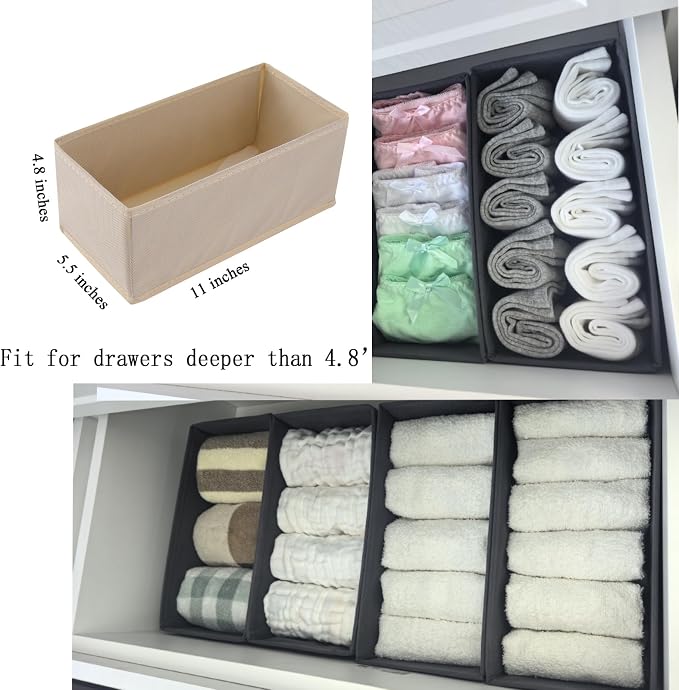 Bructhun Sock Drawer Organizer 6 Pack - Image 4