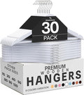 Utopia Home Wooden Hangers 30 Pack – Slim Suit Hangers White | 360° rotatable by UTOPIAHOME