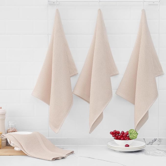 Homaxy 100% Cotton Oversized Waffle Weave Kitchen Towels 6-Pack, Ultra Soft - Image 6