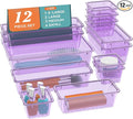 12 PCS Drawer Organizer Set, Makeup Organizers, Tool Storage Trays, Pueple | 4 by Unknown