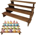 Wooden Cupcake Stand,Perfume Organizers,Cologne Organizer for Men,4 Tier Display Risers for Dessert,Spice,Candles,Matcha Station,No Tools Required to Install 2 Pack