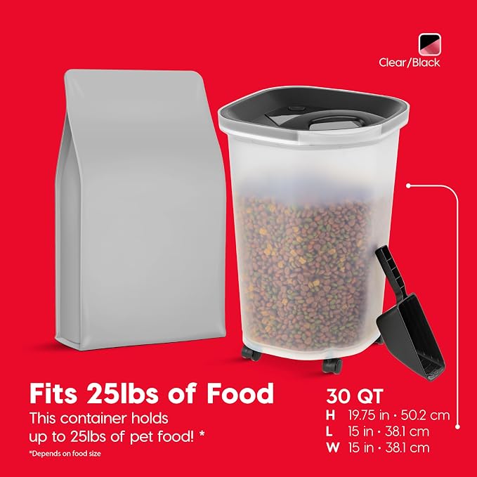 IRIS USA Dog Food Storage Container, Made in USA | Includes 2-Cup Scoop & Wheels - Image 7