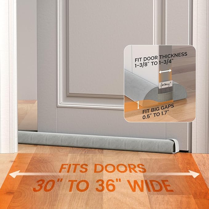 fowong Door Draft Stopper 36" Adjustable Under Door Draft Stopper Soundproofing - Image 2