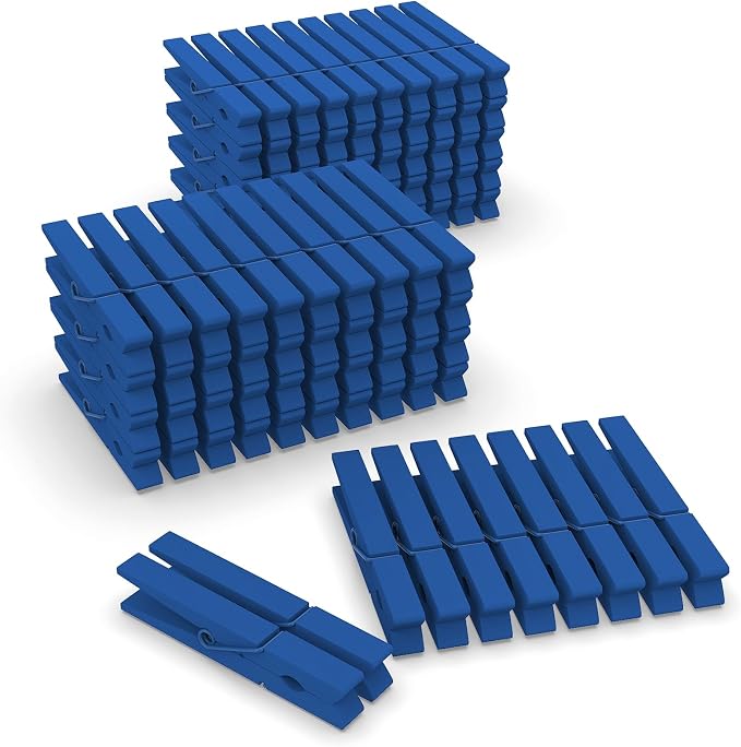 100 Pcs Blue Clothes pins by FEFU