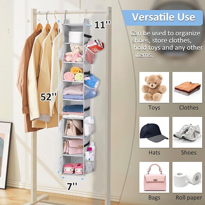 SLEEPING LAMB 8 Shelves Hanging Shoe Rack Hanger, Narrow Hanging Shoe Organizer - Image 7