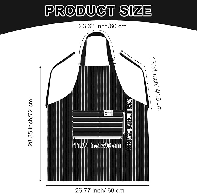 Janmercy 24 Pcs Aprons for Women Men with 2 Pockets Linen Cooking Kitchen Apron Adjustable Bib Chef Apron Bulk Aprons Unisex