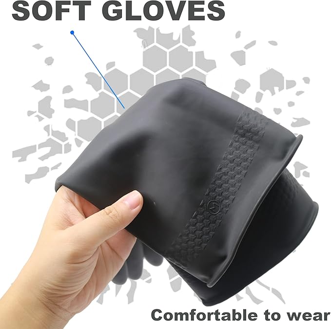 Chemical Resistant Latex Gloves, Cleaning Protective Safety Work | Heavy Duty - Image 5