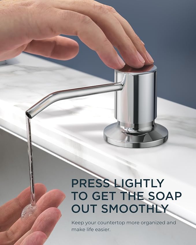 FORIOUS Kitchen Faucet with Soap Dispenser, High Arc Single Handle, Chrome | - Image 4