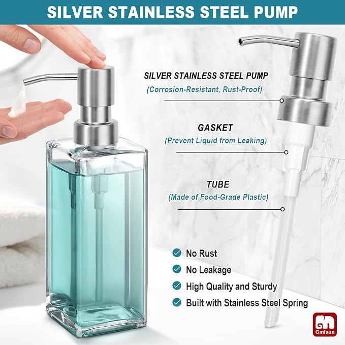 GMISUN Glass Soap Dispenser - Image 3