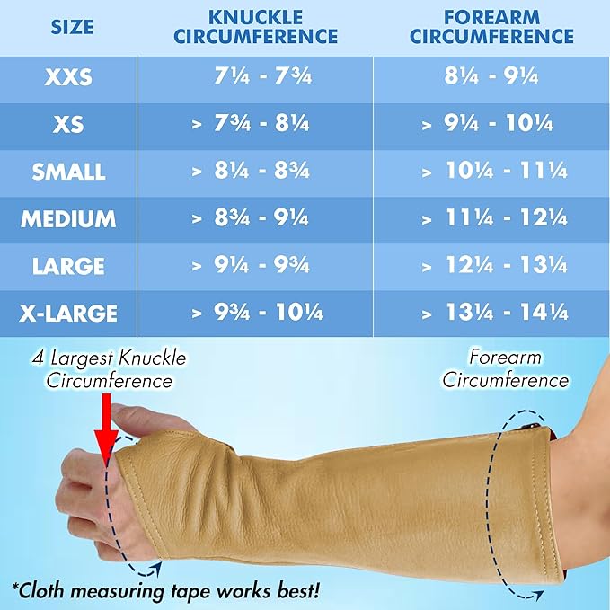 Arm Chaps Leather Protective Sleeves Arm Guard - Prevent Cuts, Scratches & Bruises - Genuine Cowhide - Ideal for Gardening & Construction - Left & Right Form-Fitting. Tan (1 Pair/X-Large).