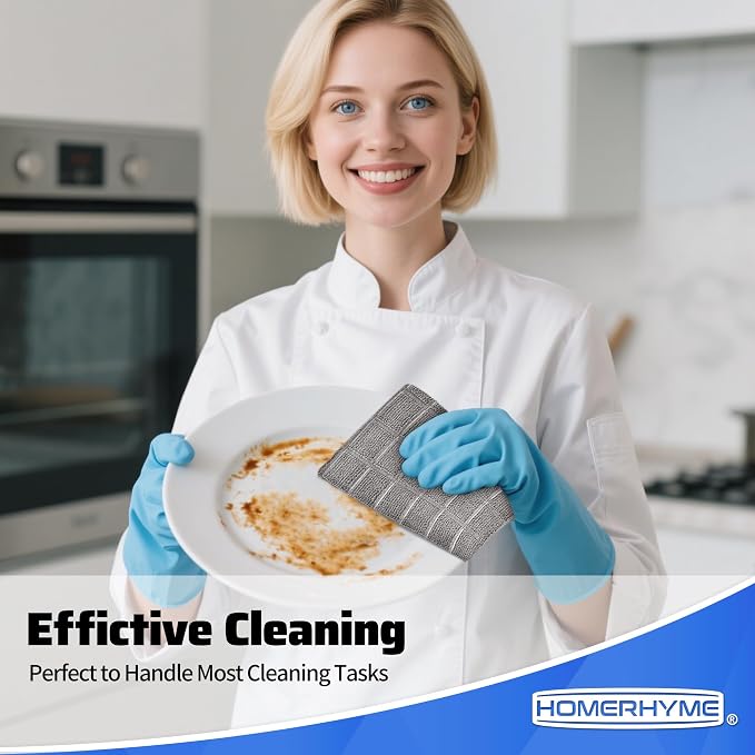 Kitchen Towels, 8 Pack Microfiber Cleaning Cloth, 270 GSM Checkered All-Purpose - Image 3