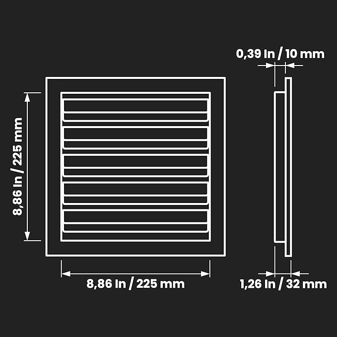 Repa Market 9" x 9" Inch Heavy Duty Galvanized Steel Exhaust Vent - Air Intake Wall Louvered Vent Grille - Outdoor/Indoor HVAC Vent Register - HVAC Crawl Space Durable Air Gable Vent