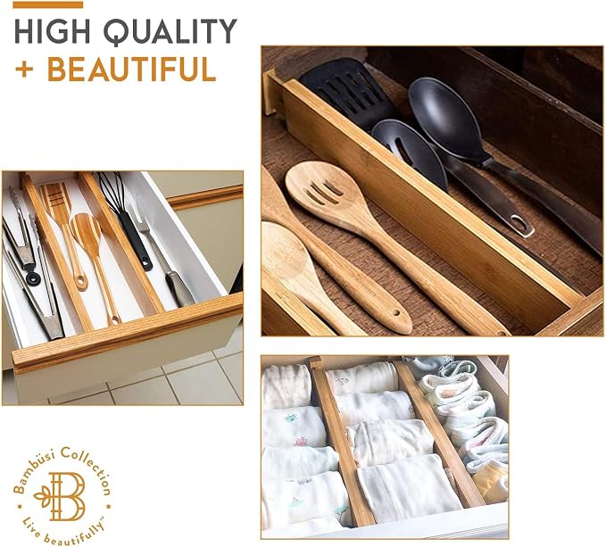 4-Pack Drawer Dividers 2.6-Inch High Dresser Drawer Organizer 16 to 22 Inch | - Image 8