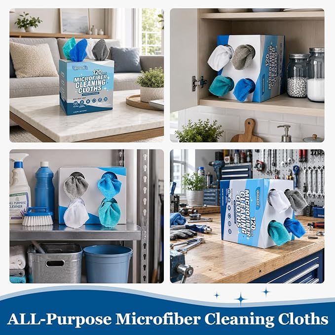 UNIMADE Microfiber Cleaning Cloth, 120 Pack Microfiber Towels - Image 7