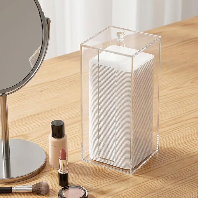 Acrylic Clean Pad Storage Box for Clean Skin Club, Cotton Pad Dispenser - Image 6