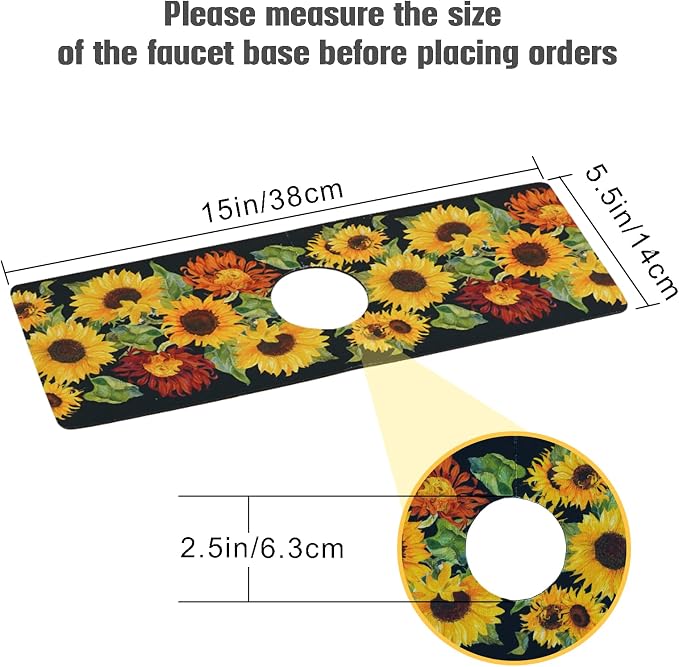 Sink Faucet Absorbing Mat, 2 Pack Drying Mat Around Faucet Sink Splash Guard - Image 4