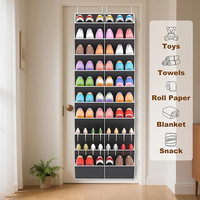 20-30 Pairs Over the Door Shoe Organizer, 10-Tier Door Shoes Rack, Handing - Image 6