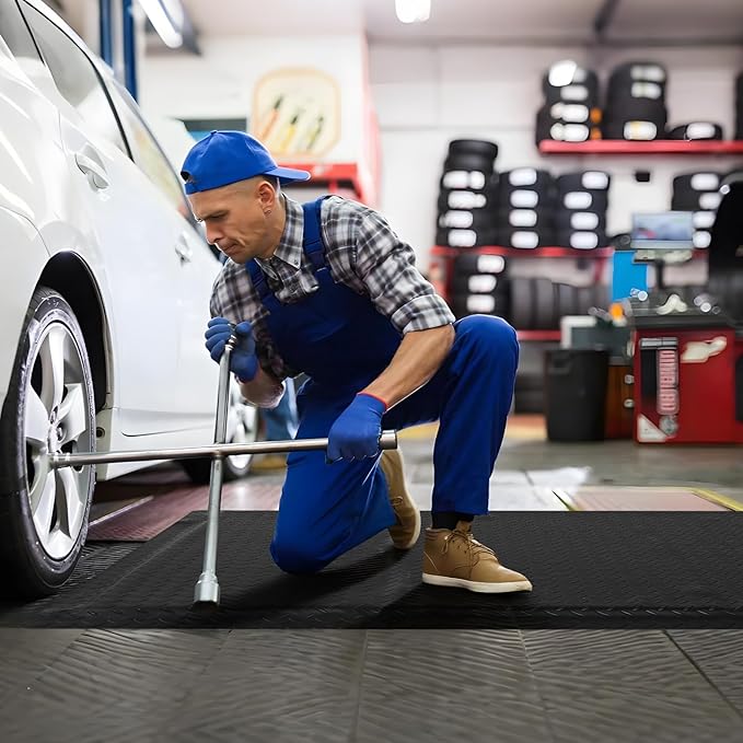 Anti Fatigue Mats Industrial 3' x 7' 15/16" Thick Ergonomic Standing Mat Commercial Kitchen Mat Heavy Duty Diamond Plate Cushioned Shop Floor Mats Helps Relieve Back and Leg Soreness
