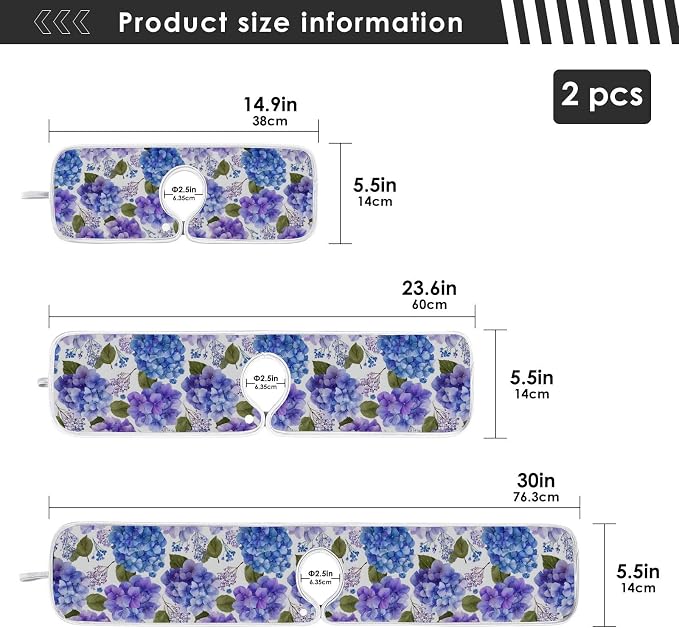 Purple Hydrangea Herb Vintage Blue Sink Mat - Image 4