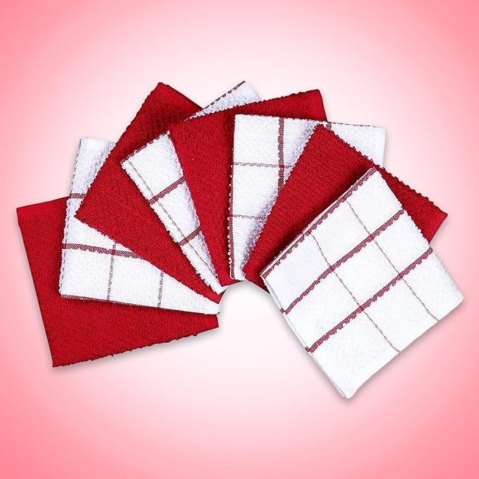 AMOUR INFINI Cotton Kitchen Dish Cloths Set of 8 – Highly Absorbent, Super Soft - Image 4